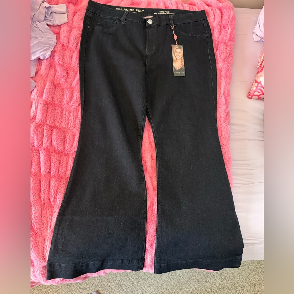 Laurie Felt Dark Blue (almost a black) Flare Jeans